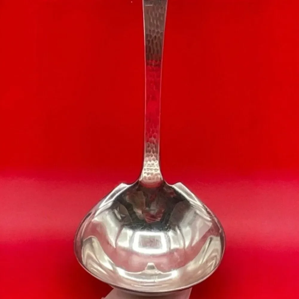 1847 Rogers Bros Heraldic Gravy Ladle Silverplate 1916 Hammered Finish